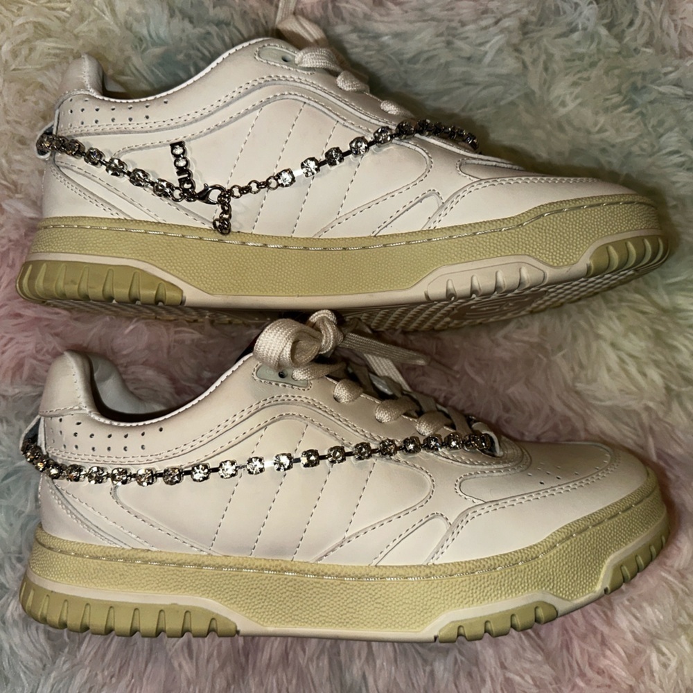 New Gucci Re-Web Crystal Chain Sneakers Size 38 - Picture 4 of 14